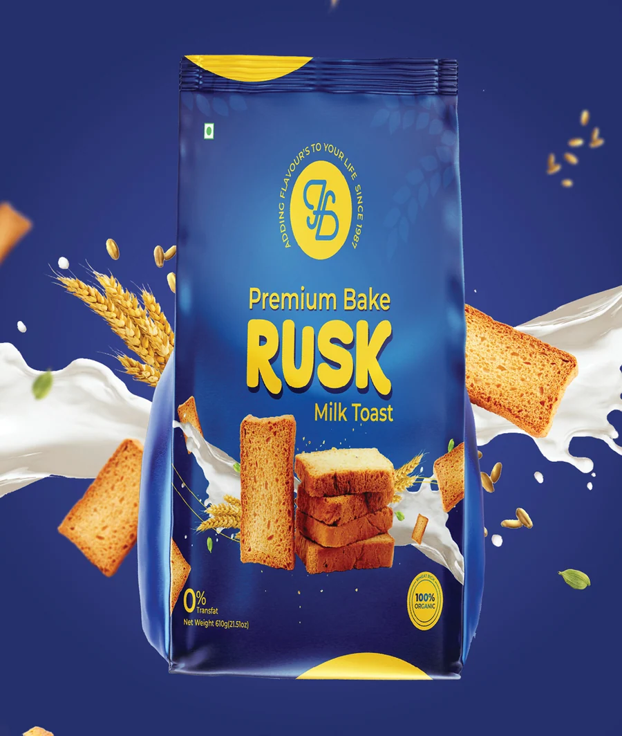 Premium Bake Rusk milk toast packaging