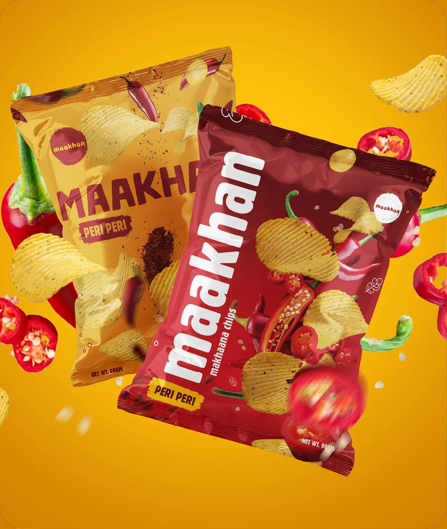 Maakhan makhana chips Peri Peri packaging