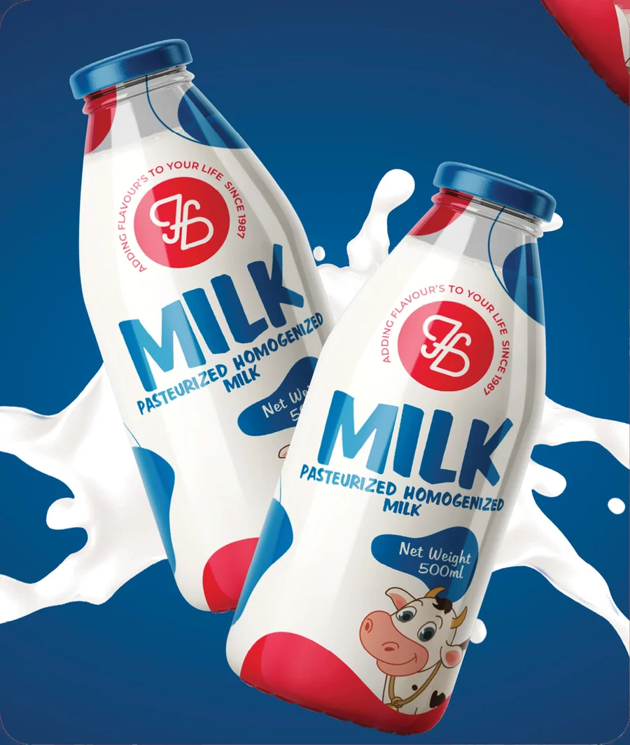 Pasteurized homogenized milk bottle packaging