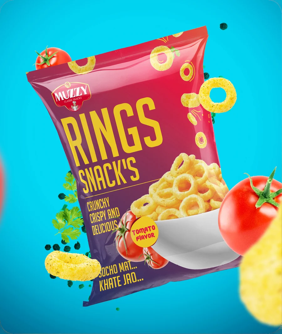 Muzzy Rings snacks packaging