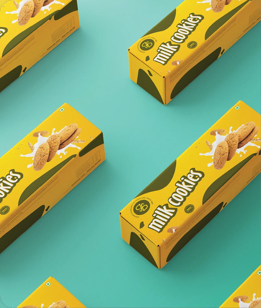 Milk Cookies carton packaging