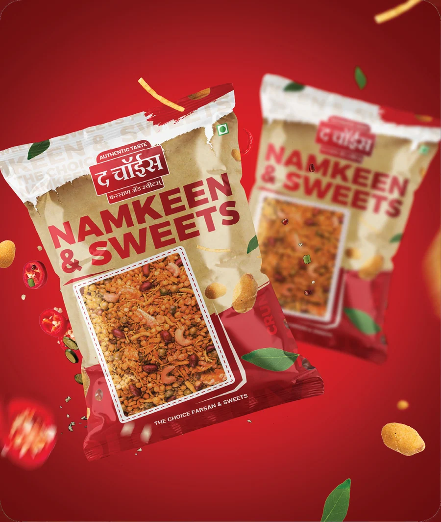 The Choice Namkeen & Sweets packaging