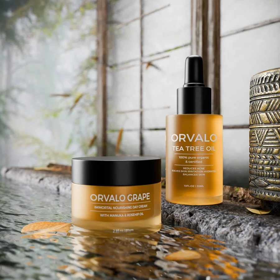 Orvalo Grape and Tea Tree Oil 3D render