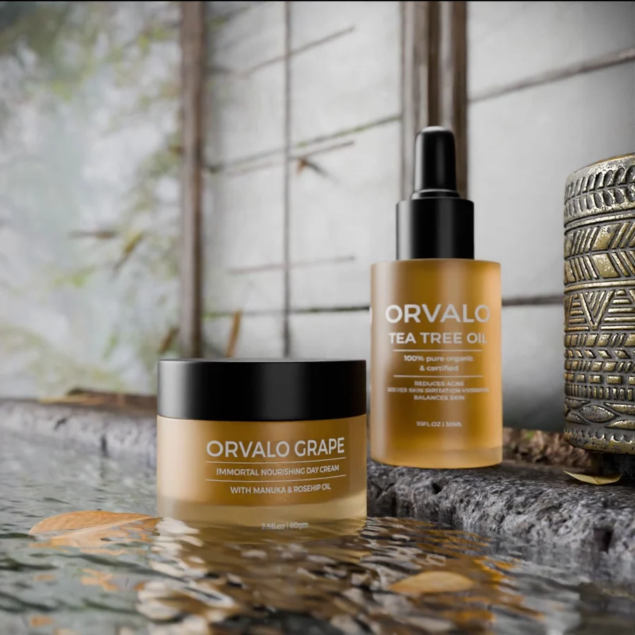 Orvalo Grape and Tea Tree Oil 3D animation