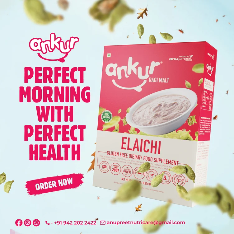 Ankur Ragi Malt Elaichi — Perfect Morning With Perfect Health