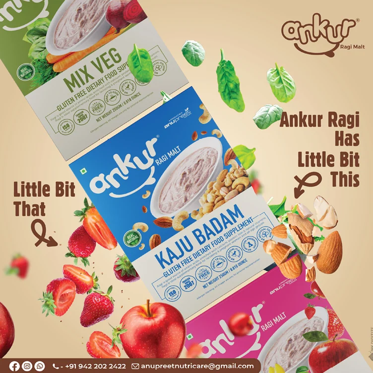 Ankur Ragi Malt — Mix Veg and Kaju Badam Range